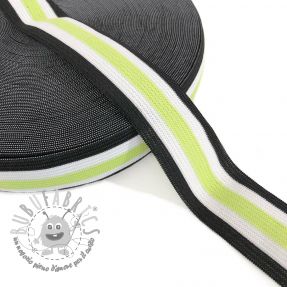 Elastico liscio 3 cm Side stripe lime