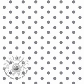 Tessuto di cotone Dots white/grey