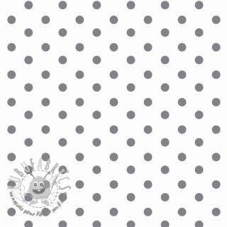 Tessuto di cotone Dots white/grey