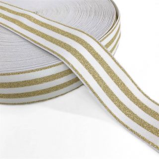 Elastic 4 cm LUREX GOLD off white