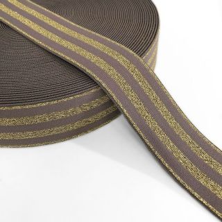 Elastic 4 cm LUREX GOLD taupe