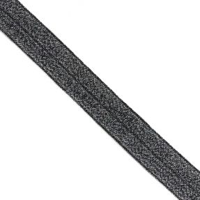 Bias binding elastic glitter 20 mm black