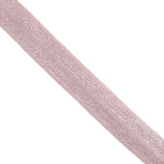 Bias binding elastic glitter 20 mm rose