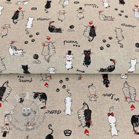 Tessuto decorativo Linenlook Cats life