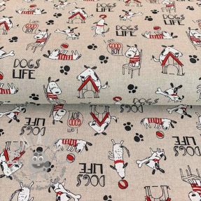 Tessuto decorativo Linenlook Dogs life