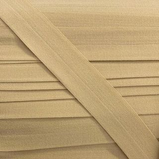 Bias binding elastic matt 20 mm beige