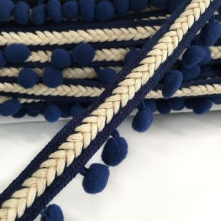 Pom pom Herringbone dark blue