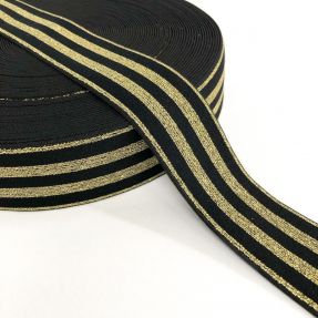 Elastic 4 cm LUREX GOLD black