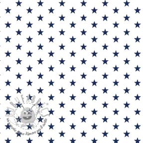 Tessuto di cotone Petit stars white/navy