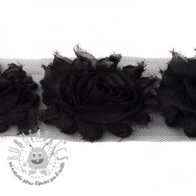 Passamaneria su tulle Rose black