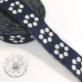 Nastro Jeans flowers dark blue