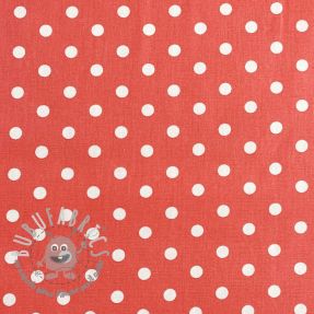 Tessuto di cotone Dots coral