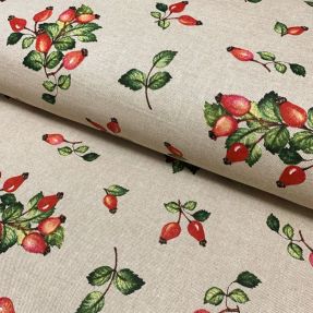 Decoration fabric Linenlook Rosehip fresh garden