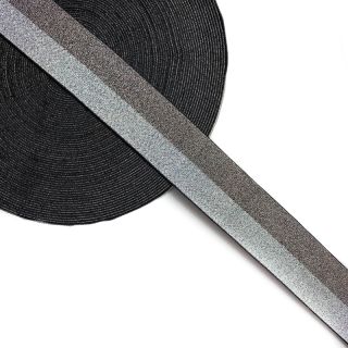 Elastic 4 cm Lurex DOU silver grey