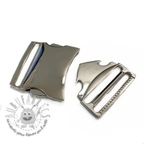 Fibbia a tre denti in metallo 40 mm silver