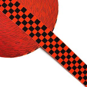 Elastic 4 cm Chequered jacquard orange