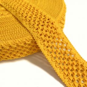 Elastic cotton binding 5 cm yellow