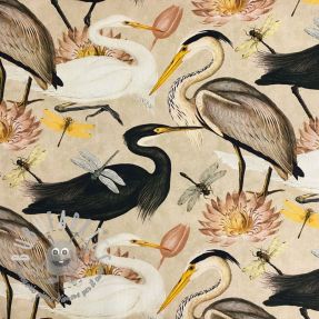 Tessuto decorativo Herons camel digital print