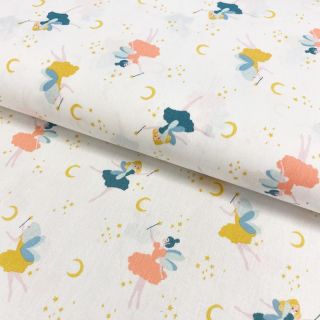 Cotton fabric GOTS Magical night white