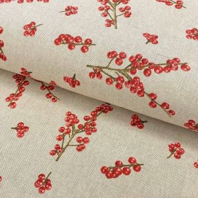 Decoration fabric Linenlook Winter berry