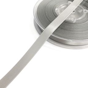 Satin ribbon double face 9 mm light grey