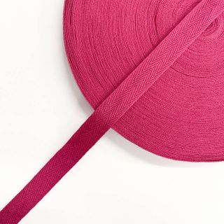 Twill tape cotton washed 15 mm fuchsia