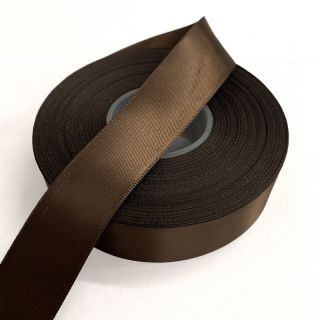 Satin ribbon double face 25 mm dark brown