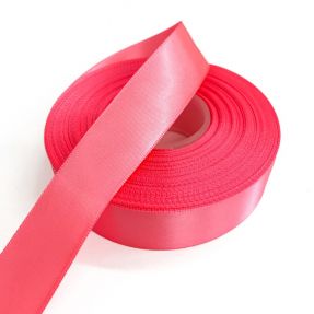 Satin ribbon double face 25 mm neon pink