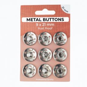 Snap fasteners METAL 21 mm silver