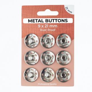 Snap fasteners METAL 21 mm silver