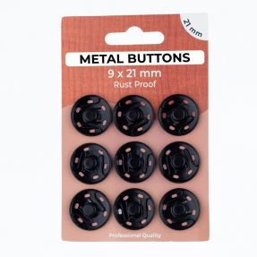 Snap fasteners METAL 21 mm black