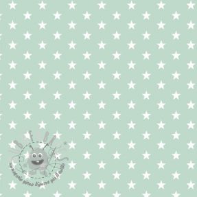 Tessuto di cotone Petit stars mint