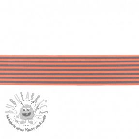 Elastico liscio 4 cm Stripe salmon