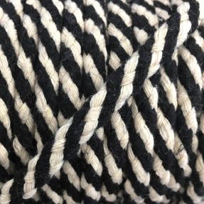 Cotton cord 5 mm black ecru