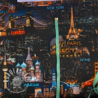 Tessuto decorativo premium City skyline digital print