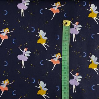 Cotton fabric GOTS Magical night navy