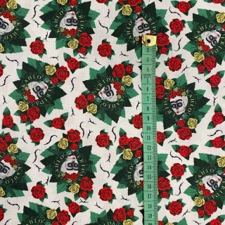 Cotton fabric FRIDA Hojas skull digital print