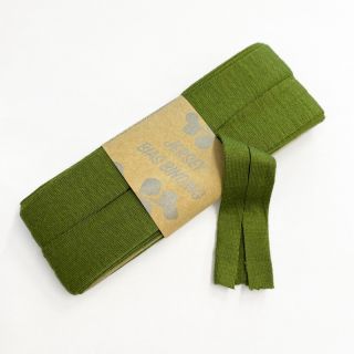 Bias binding elastic viscose - 3 m olive green