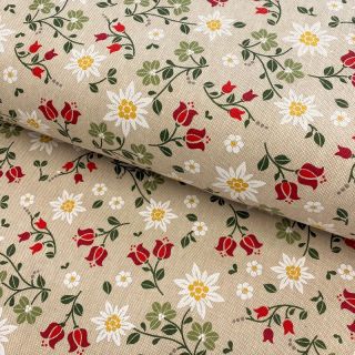 Decoration fabric Linenlook Edelweiss field