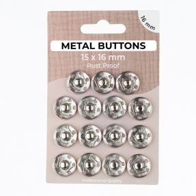 Snap fasteners METAL 16 mm silver