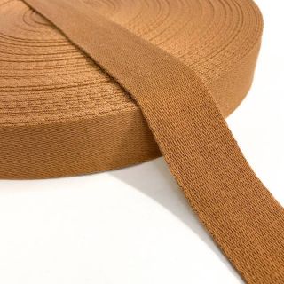 Cotton webbing 4 cm cognac