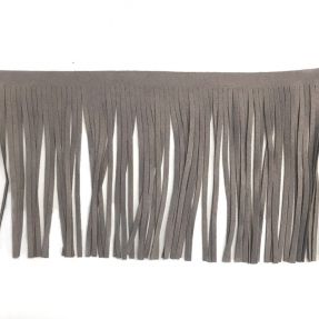 Tassels 12 cm suede light grey