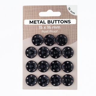 Snap fasteners METAL 16 mm black