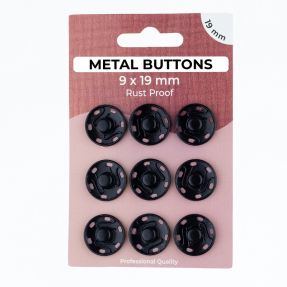 Snap fasteners METAL 19 mm black