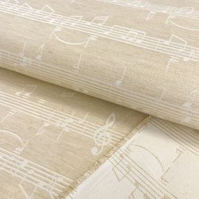 Decoration fabric jacquard Music notes lyrics metallic