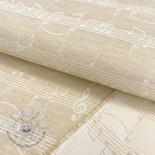 Tessuto decorativo jacquard Music notes lyrics metallic