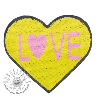 Paillettes reversibili Heart love yellow