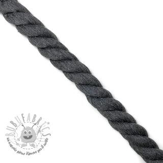 Cordino di cotone ritorto 2,5 cm dark grey