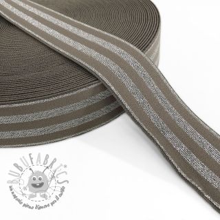 Elastico liscio 4 cm LUREX SILVER taupe