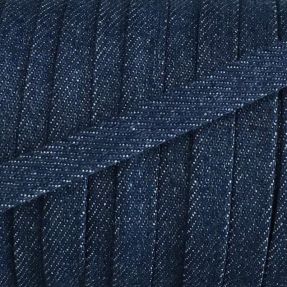 Cotton cord flat 10 mm Denim petrol